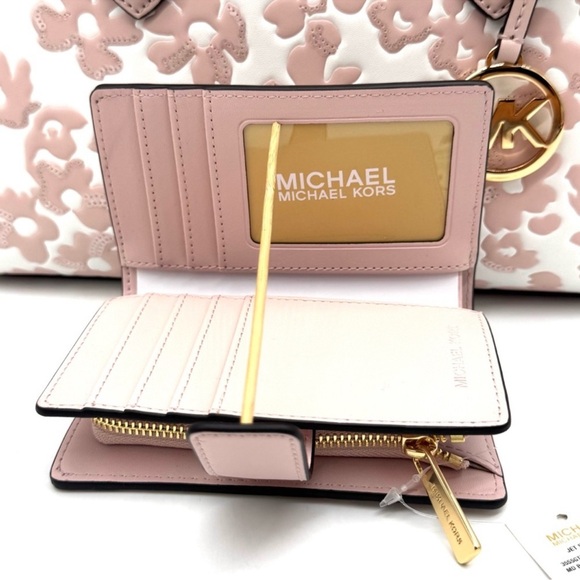 Michael Kors Sheila Medium Floral Print Satchel Bag & Matching Bifold Wallet Set - Picture 13 of 15
